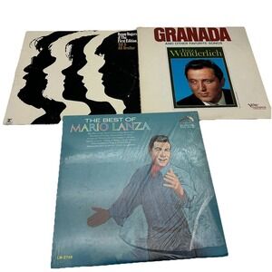 Lot Of 3 VTG Vinyl Records Kenny Roger's,Best Of Mario Lanza & Fritz Wunderlich